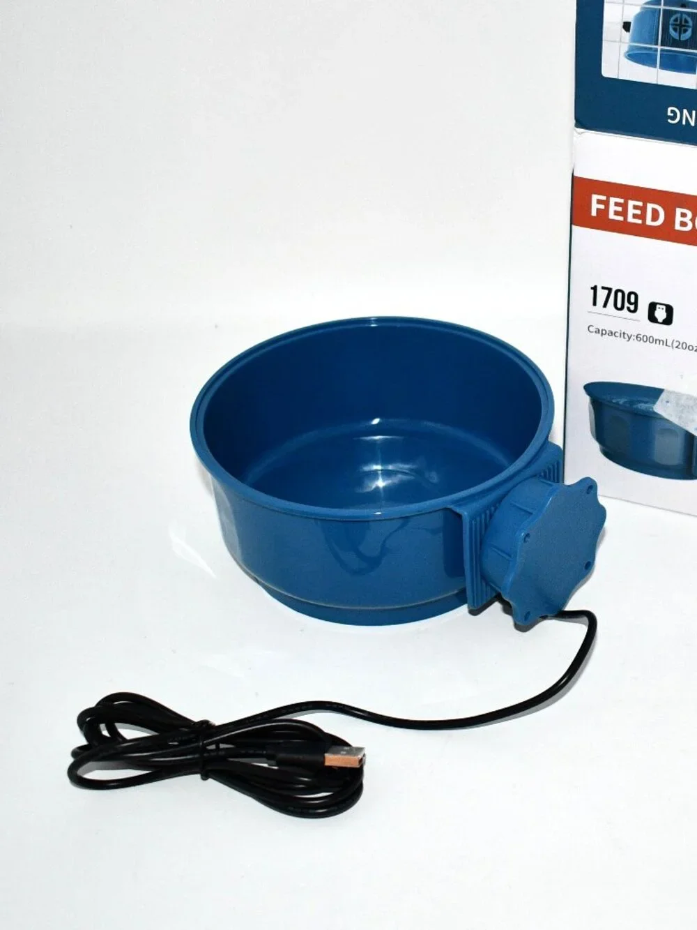 NAMSAN Heated Pet Bowl, 0.6L, USB, Hanging Water Food Bowl for Cats, NWT